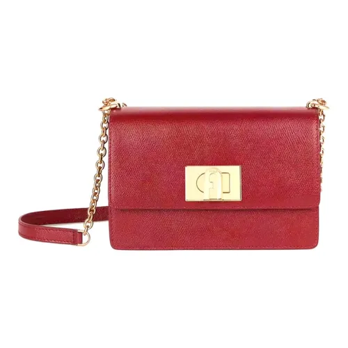 Furla 1927 Collection Текстурированная кожа Сумка через плечо Мини Женская Бургунди