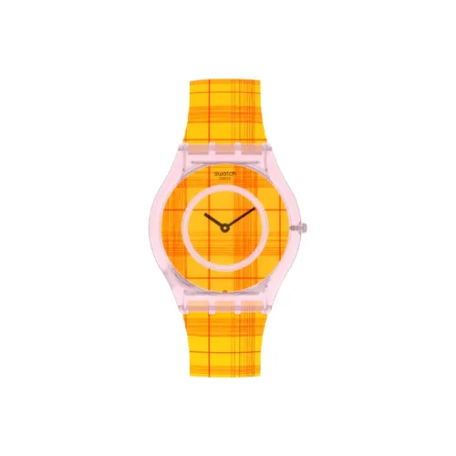 Swatch Quartz Механизм Унисекс Часы 34 мм Желтый Циферблат SS08Z105