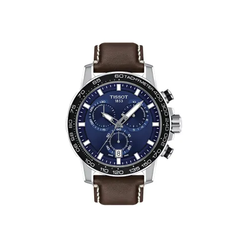 TISSOT Speedy Series Кварцевый механизм Мужские часы Синий циферблат Кожаный ремешок