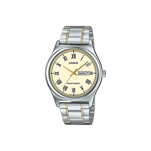 CASIO Кварцевый механизм нержавеющая сталь ремешок мужские часы желтый циферблат часов модель MTP V006SG 9B