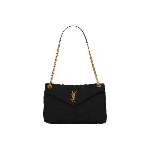 SAINT LAURENT Пуховая шерсть Сумка через плечо Маленькая Женская Черная