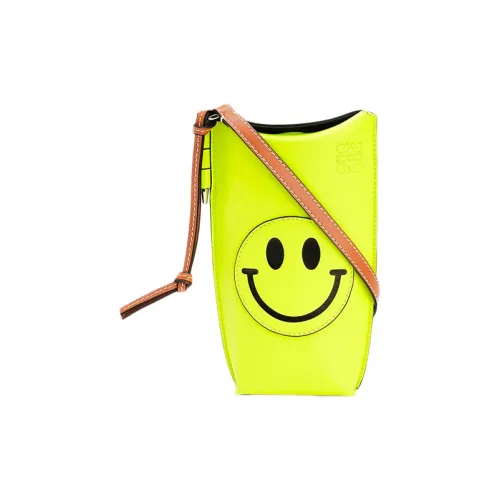 LOEWE Smiley® Коллаборация Gate Pocket Телячья кожа Сумка через плечо Женская Желтая Candy Color