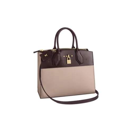 LOUIS VUITTON City Steamer Сумка через плечо из телячьей кожи сумка среднего размера женская цвет тауповый