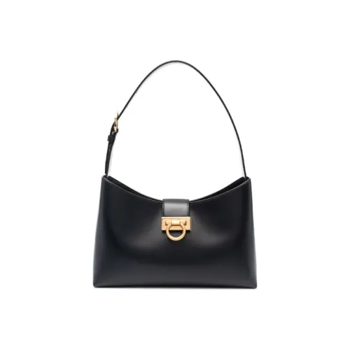 FERRAGAMO Trifolio Кожа Плечевая сумка Женская Черная