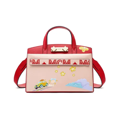 MCM HYUN WOONG Парк Коллаборация MCM X HYUN WOONG Парк Logo Embossed Сумка Мини Женские Красный Розовый