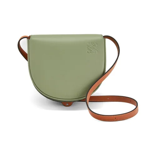 LOEWE Мягкая сумка из коровьей кожи с узором "H" через плечо обычная женская Rosemary зеленого коньячного цвета
