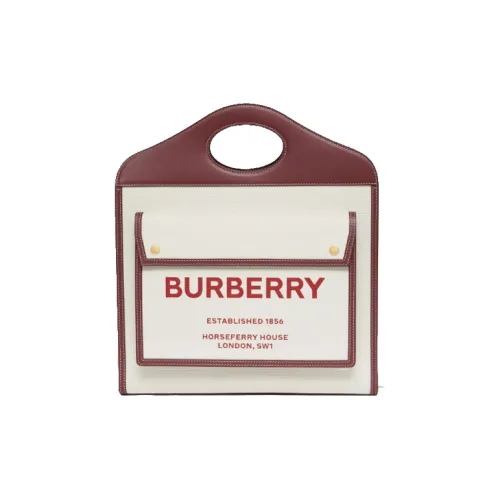 Burberry Карманная сумка кожа с тканью сумка через плечо сумка обычная женский натуральный гранатовый каменный цвет