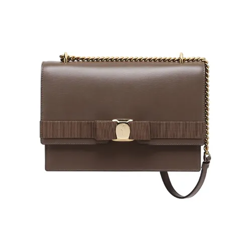 FERRAGAMO Vara Коровья кожа Сумка через плечо Средняя Женская CAMEL