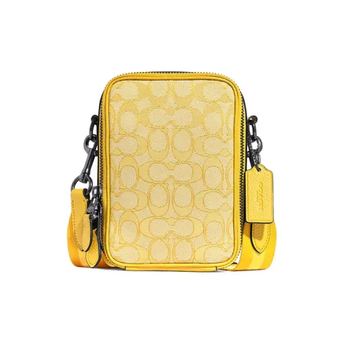 COACH Жаккардовая ткань с кожей чехол для телефона сумка через плечо мини женский