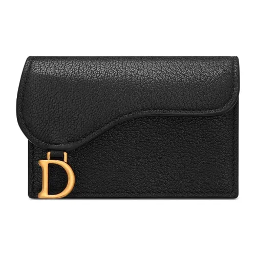 DIOR Saddle Sheepskin Saddle Wallet Cardholder Unisex Black DIOR Седло Овчина Седло Кошелек Держатель для карт Унисекс Черный
