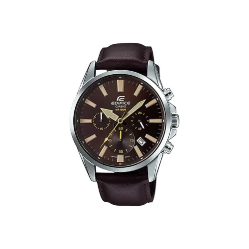 CASIO EDIFICE Кварцевый механизм натуральная кожа ремешок часы для мужчин циферблат часов кофе