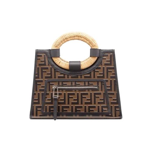 FENDI Коровья кожа кожа сумка через плечо маленькая сумка женский коричневый черный