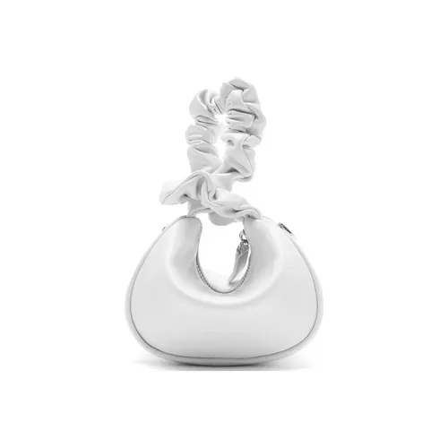 JESSIE JANE Коровья кожа Резинка для волос Сумка Сумка-полумесяц Сумка Маленькая Женская Белая