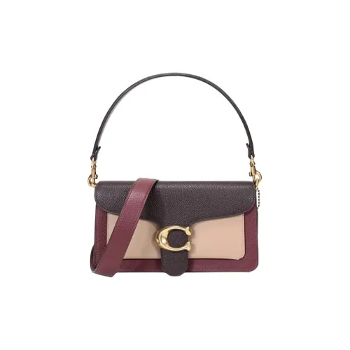 COACH Tabby Кожа Сумка через плечо Сумка на плечо Женские Cherries Темно-красный Бежевый