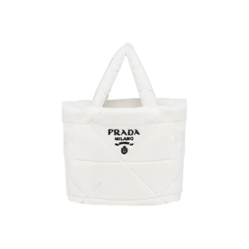 PRADA Лоскутное шитье Овчина Тоут Сумка Сумка для покупок Сумка Женская Белая Черная