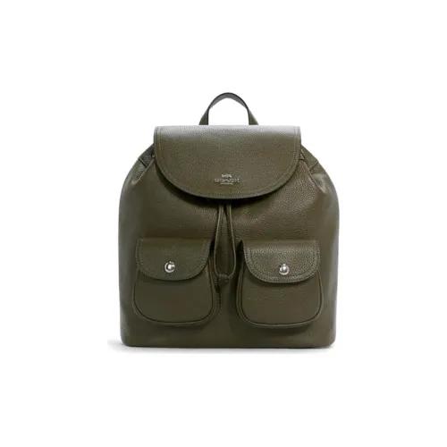 COACH Pennie Кожа Рюкзак Маленький Женский Оливково-зеленый