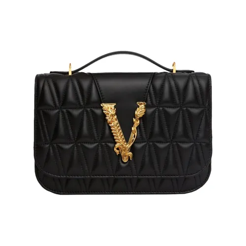 VERSACE Virtus Sheepskin Сумка с цепочкой Сумка через плечо Сумка для женщин Черный