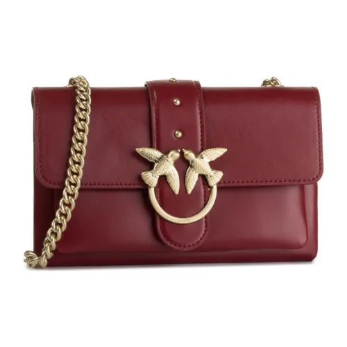 PINKO SIMPLY Корова Кожа Сумка через плечо Сумка на плечо Мини Женская Бордовый