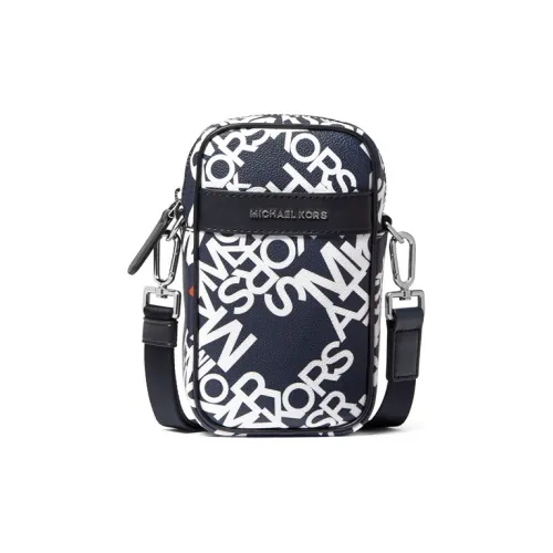 MICHAEL KORS Hudson Чехол для телефона Сумка через плечо Мужской Темно-синий Белый
