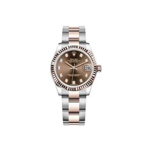 ROLEX Log Series Автоматический Механический Механизм Женские Часы 31 мм Кофейный Циферблат Часы Оистерстил Корпус Оистерстил Ремешок