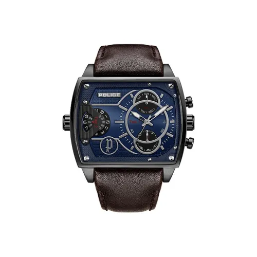 Police Men's Watches Кварцевый механизм ремень из натуральной кожи синий циферблат