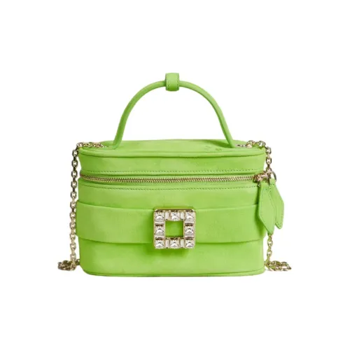 Roger Vivier Sheepskin Chain Crossbody Bag Mini Shoulder Bag Women's Grass Green