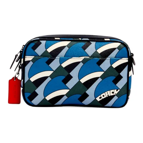 COACH Graham Телячья кожа Сумка через плечо Средняя Мужская С синей принтом