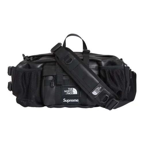Supreme The North Face Collaboration FW18 Кожа Sling Сумка Портативная Одно плечо Через плечо Бананка Обычная