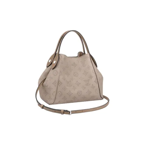 LOUIS VUITTON Коровья кожа Ведрообразная сумка Тоут сумка Сумка для покупок Сумка Маленькая Женская Слоновая серый