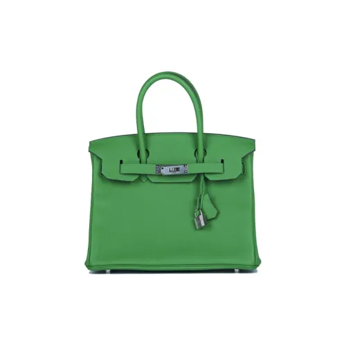 HERMES Сумка из коровьей кожи Togo с сумкой Birkin из коровьей кожи женская зеленая