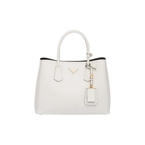 PRADA Двойная кожа через плечо сумка средний размер женская белая