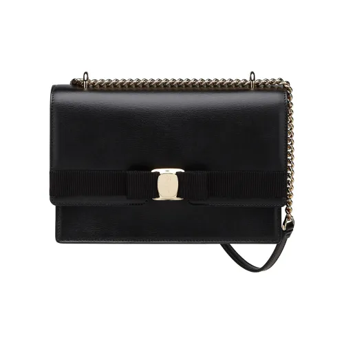 FERRAGAMO Vara Коровья кожа Бант Сумка Сумка через плечо Женская Черная