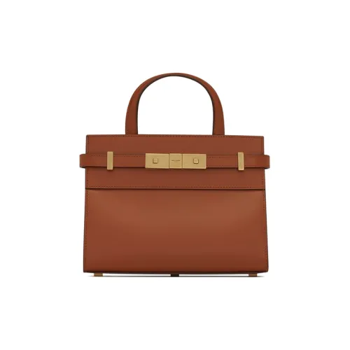 SAINT LAURENT Гладкая отделка кожа Box через плечо сумка обычная женская кирпичный темный эбеновый