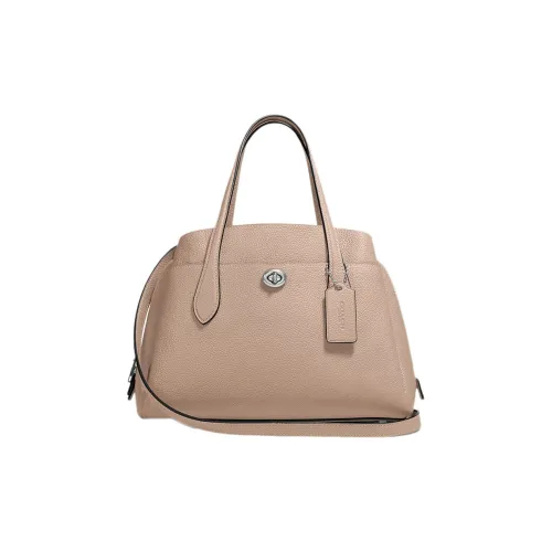 COACH Lora Холст и Кожа Сумка через плечо Сумка Большая Женская Хаки