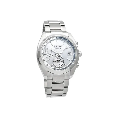 SEIKO Кварцевый механизм Титан Ремешок Часы Мужские Серебристый циферблат SBXY009