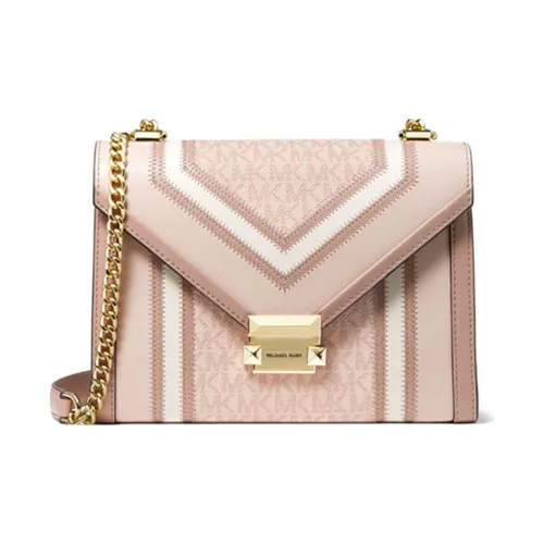 MICHAEL KORS MK Whitney Коровья кожа Конверт Сумка через плечо Большая Женская Розовая Белая