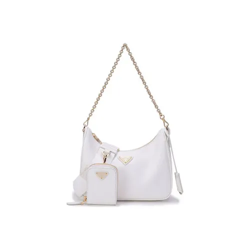 PRADA RE Edition Кожа Цепочка Сумка через плечо Женская Белая