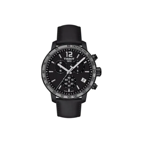 Tissot Time Jog Collection Кварцевый механизм Мужские часы Циферблат 42 мм Черный корпус из нержавеющей стали