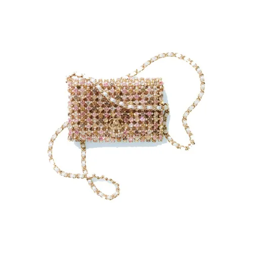 CHANEL Стразы Вечерняя сумка Сумка через плечо Маленькая женская золотая