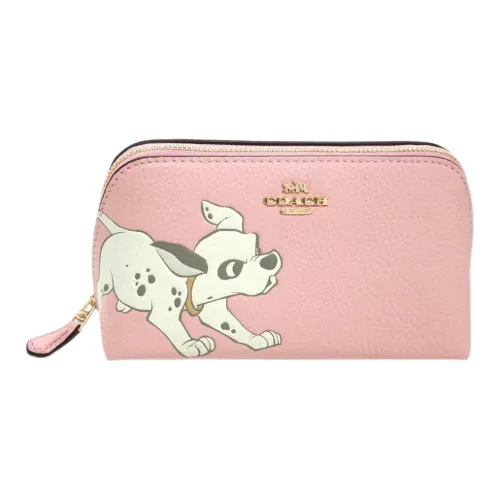 COACH Кожа Косметичка Клатч Маленький Женский Вишневый Цветок Розовый