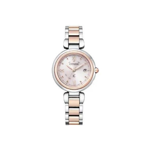 CITIZEN C Collection Starry Series Кварцевый механизм Титан Ремешок Часы 29 мм Женские часы Розовый циферблат Часы ES9465 50W