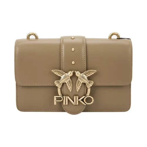 PINKO SIMPLY Корова Кожа Сумка через плечо Мини Женская Оливково-зеленая