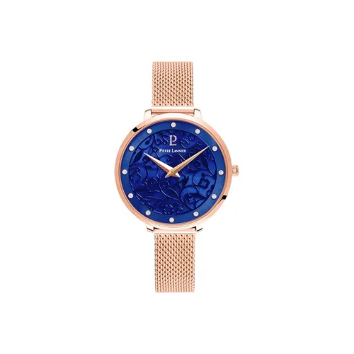 PierreLannier Наручные часы Кварцевый механизм Нержавеющая сталь Ремешок 33 мм Синий циферблат Женские часы 039L968