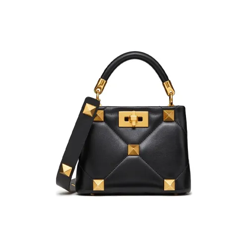 Valentino Roman Stud Овчина Сумка Сумка через плечо Сумка через плечо Мини Женская Черная