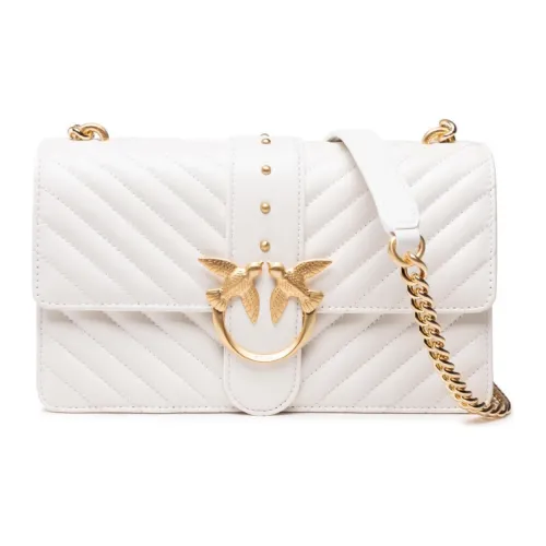 PINKO Love Series Quilted Кожа Bird Сумка Swallow Сумка Сумка через плечо Средний Women's White