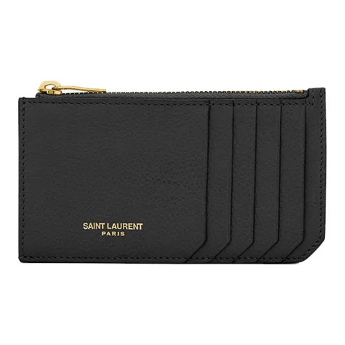 SAINT LAURENT Коровья кожа Держатель для карт Держатель для карт Женский Черный