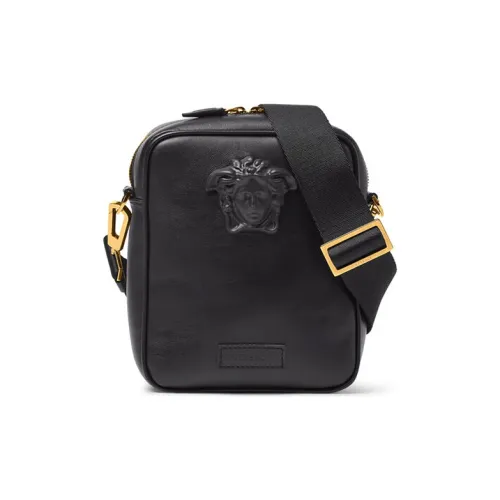 VERSACE La Medusa Кожа Сумка через плечо Маленькая Мужская Черная