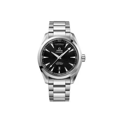 OMEGA AQUA TERRA 150 метров Автоматический Механический Механизм Мужские Часы Часы 41,5 мм Черный Циферблат Корпус из Нержавеющей Стали