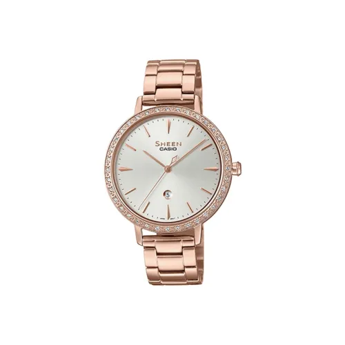 CASIO Кварцевый Movement Женские SHEEN Часы Золотые