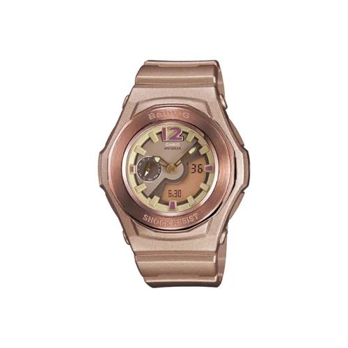 CASIO Детские часы Кварцевый механизм Смола Нержавеющая сталь Ремешок Часы для женщин Циферблат часов Кофейный